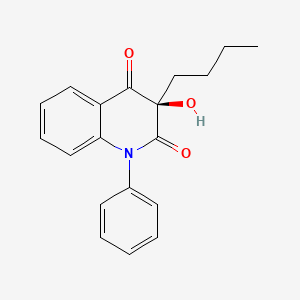 molecular formula C19H19NO3 B1653638 (3R)-3-Butyl-3-hydroxy-1-phenylquinoline-2,4(1H,3H)-dione CAS No. 186766-15-4