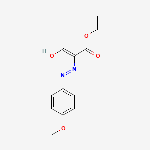 molecular formula C13H16N2O4 B1653646 Butanoic acid, 2-[(4-methoxyphenyl)hydrazono]-3-oxo-, ethyl ester CAS No. 18794-95-1