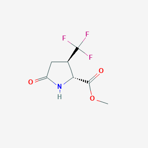 molecular formula C7H8F3NO3 B1653698 Methyl (2R,3R)-5-oxo-3-(trifluoromethyl)pyrrolidine-2-carboxylate CAS No. 1909294-32-1