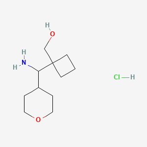 {1-[Amino(oxan-4-yl)methyl]cyclobutyl}methanol hydrochloride