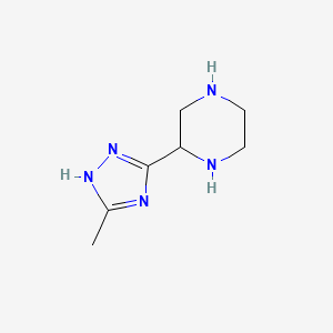 molecular formula C7H13N5 B1653704 2-(3-Methyl-1H-1,2,4-triazol-5-yl)piperazine CAS No. 1909306-49-5