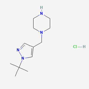 molecular formula C12H23ClN4 B1653705 1-[(1-tert-butyl-1H-pyrazol-4-yl)methyl]piperazine hydrochloride CAS No. 1909308-46-8