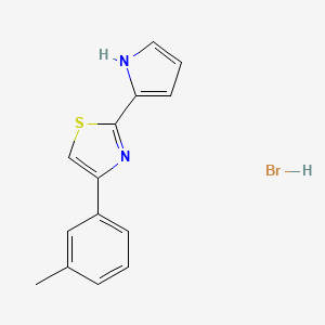 molecular formula C14H13BrN2S B1653709 4-(3-Methylphenyl)-2-(1H-pyrrol-2-yl)-1,3-thiazole hydrobromide CAS No. 1909317-01-6