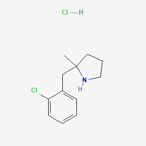 molecular formula C12H17Cl2N B1653713 2-[(2-氯苯基)甲基]-2-甲基吡咯烷盐酸盐 CAS No. 1909319-85-2