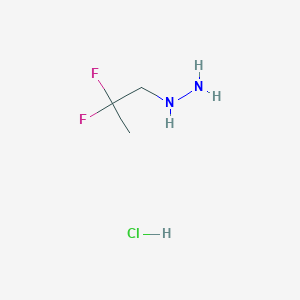 molecular formula C3H9ClF2N2 B1653714 2,2-Difluoropropylhydrazine;hydrochloride CAS No. 1909319-91-0