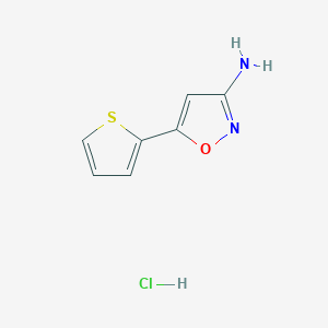 molecular formula C7H7ClN2OS B1653723 5-(Thiophen-2-yl)-1,2-oxazol-3-amine hydrochloride CAS No. 1909348-61-3