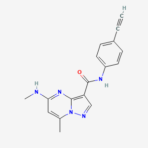 molecular formula C17H15N5O B1653732 N-(4-Ethynylphenyl)-7-methyl-5-(methylamino)pyrazolo[1,5-a]pyrimidine-3-carboxamide CAS No. 1919820-57-7