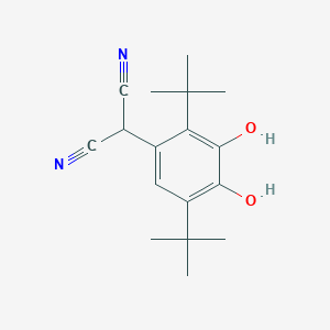 molecular formula C17H22N2O2 B1653745 Propanedinitrile, [2,5-bis(1,1-dimethylethyl)-3,4-dihydroxyphenyl]- CAS No. 193472-75-2