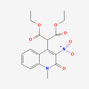 molecular formula C17H18N2O7 B1653748 Diethyl 2-(1-methyl-3-nitro-2-oxoquinolin-4-yl)propanedioate CAS No. 193673-40-4