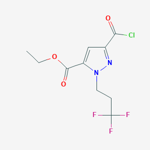 molecular formula C10H10ClF3N2O3 B1653762 ethyl 3-(chlorocarbonyl)-1-(3,3,3-trifluoropropyl)-1H-pyrazole-5-carboxylate CAS No. 1946814-05-6