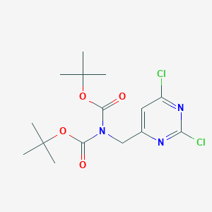 molecular formula C15H21Cl2N3O4 B1653836 tert-butyl N-tert-butoxycarbonyl-N-[(2,6-dichloropyrimidin-4-yl)methyl]carbamate CAS No. 1984827-51-1