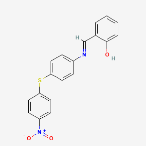 molecular formula C19H14N2O3S B1653874 Phenol, 2-[[[4-[(4-nitrophenyl)thio]phenyl]imino]methyl]- CAS No. 20162-20-3
