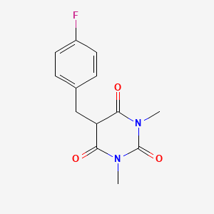 molecular formula C13H13FN2O3 B1653880 5-[(4-fluorophenyl)methyl]-1,3-dimethyl-1,3-diazinane-2,4,6-trione CAS No. 2027543-02-6