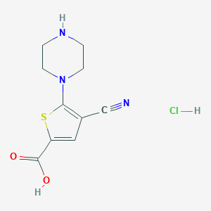 4-Cyano-5-(piperazin-1-yl)thiophene-2-carboxylic acid hydrochloride