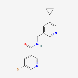 5-bromo-N-((5-cyclopropylpyridin-3-yl)methyl)nicotinamide