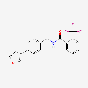 molecular formula C19H14F3NO2 B1653896 N-(4-(furan-3-yl)benzyl)-2-(trifluoromethyl)benzamide CAS No. 2034455-40-6