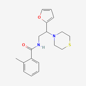 N-(2-(furan-2-yl)-2-thiomorpholinoethyl)-2-methylbenzamide