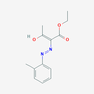 molecular formula C13H16N2O3 B1653923 Butanoic acid, 2-[(2-methylphenyl)hydrazono]-3-oxo-, ethyl ester CAS No. 20532-69-8
