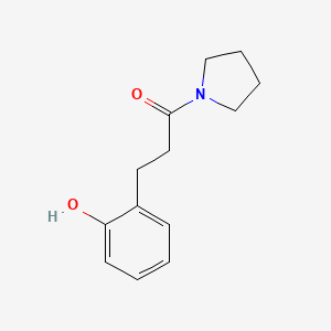molecular formula C13H17NO2 B1653982 Pyrrolidine, 1-(o-hydroxyhydrocinnamoyl)- CAS No. 20862-56-0