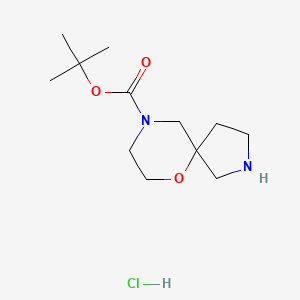 molecular formula C12H23ClN2O3 B1654011 tert-Butyl 6-oxa-2,9-diazaspiro[4.5]decane-9-carboxylate hydrochloride CAS No. 2095192-22-4
