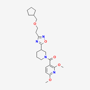 (3-{3-[2-(Cyclopentylmethoxy)ethyl]-1,2,4-oxadiazol-5-yl}piperidino)(2,6-dimethoxy-3-pyridyl)methanone