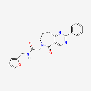 molecular formula C21H20N4O3 B1654037 N-(2-furylmethyl)-2-(5-oxo-2-phenyl-5,7,8,9-tetrahydro-6H-pyrimido[5,4-c]azepin-6-yl)acetamide CAS No. 2096311-79-2