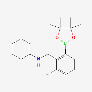 molecular formula C19H29BFNO2 B1654047 N-(2-Fluoro-6-(4,4,5,5-tetramethyl-1,3,2-dioxaborolan-2-yl)benzyl)cyclohexanamine CAS No. 2096340-26-8