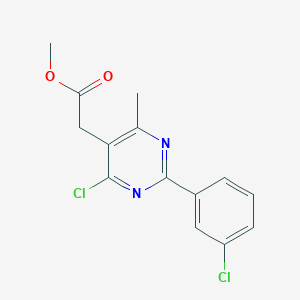 Methyl 2-[4-chloro-2-(3-chlorophenyl)-6-methylpyrimidin-5-yl]acetate