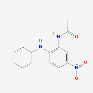 molecular formula C14H19N3O3 B1654054 N-[2-(cyclohexylamino)-5-nitrophenyl]acetamide CAS No. 2096987-42-5