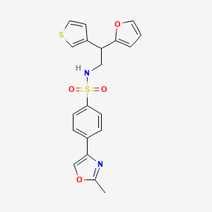 molecular formula C20H18N2O4S2 B1654064 N-[2-(furan-2-yl)-2-(thiophen-3-yl)ethyl]-4-(2-methyl-1,3-oxazol-4-yl)benzene-1-sulfonamide CAS No. 2097872-94-9