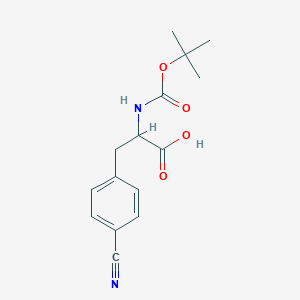 molecular formula C15H18N2O4 B165407 2-Tert-butoxycarbonylamino-3-(4-cyano-phenyl)-propionic acid CAS No. 135414-03-8