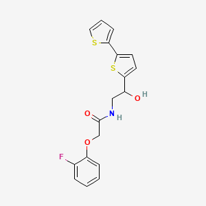 molecular formula C18H16FNO3S2 B1654071 N-(2-{[2,2'-bithiophene]-5-yl}-2-hydroxyethyl)-2-(2-fluorophenoxy)acetamide CAS No. 2097932-01-7