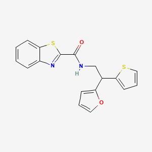 N-[2-(furan-2-yl)-2-(thiophen-2-yl)ethyl]-1,3-benzothiazole-2-carboxamide