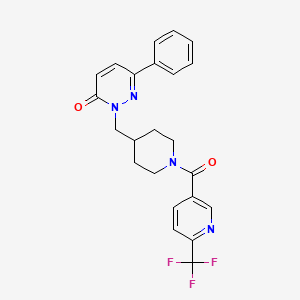 6-Phenyl-2-({1-[6-(trifluoromethyl)pyridine-3-carbonyl]piperidin-4-yl}methyl)-2,3-dihydropyridazin-3-one