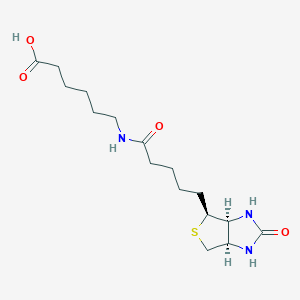 molecular formula C16H27N3O4S B016541 6-[5-(2-Oxo-hexahydro-thieno[3,4-D]imidazol-4-YL)-pentanoylamino]-hexanoic acid CAS No. 72040-64-3