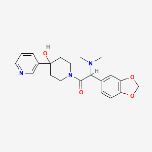 2-(1,3-Benzodioxol-5-yl)-2-(dimethylamino)-1-(4-hydroxy-4-pyridin-3-ylpiperidin-1-yl)ethanone