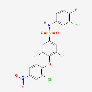 3,5-dichloro-N-(3-chloro-4-fluorophenyl)-4-(2-chloro-4-nitrophenoxy)benzenesulfonamide