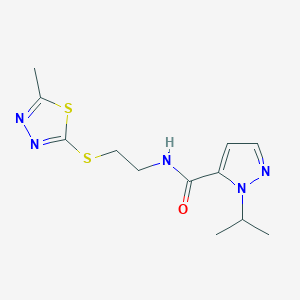 N-[2-[(5-Methyl-1,3,4-thiadiazol-2-yl)sulfanyl]ethyl]-2-propan-2-ylpyrazole-3-carboxamide