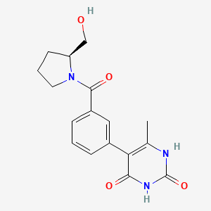 molecular formula C17H19N3O4 B1654130 5-[3-[(2S)-2-(Hydroxymethyl)pyrrolidine-1-carbonyl]phenyl]-6-methyl-1H-pyrimidine-2,4-dione CAS No. 2108511-82-4