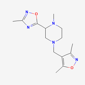 5-[4-[(3,5-Dimethyl-1,2-oxazol-4-yl)methyl]-1-methylpiperazin-2-yl]-3-methyl-1,2,4-oxadiazole