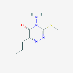 B1654134 1,2,4-Triazin-5(4H)-one, 4-amino-3-(methylthio)-6-propyl- CAS No. 21087-60-5
