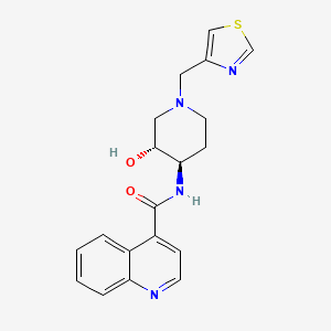 molecular formula C19H20N4O2S B1654135 N-[(3R,4R)-3-Hydroxy-1-(1,3-thiazol-4-ylmethyl)piperidin-4-YL]quinoline-4-carboxamide CAS No. 2108722-95-6