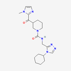 N-[(4-Cyclohexyl-1,2,4-triazol-3-YL)methyl]-3-(1-methylimidazole-2-carbonyl)piperidine-1-carboxamide