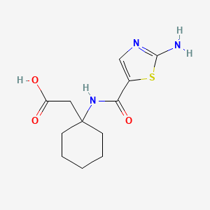 molecular formula C12H17N3O3S B1654137 2-[1-[(2-Amino-1,3-thiazole-5-carbonyl)amino]cyclohexyl]acetic acid CAS No. 2108804-79-9