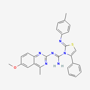 (2Z)-N-(6-methoxy-4-methylquinazolin-2-yl)-2-[(4-methylphenyl)imino]-4-phenyl-1,3-thiazole-3(2H)-carboximidamide