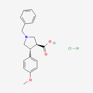 (3S,4R)-1-Benzyl-4-(4-methoxyphenyl)pyrrolidine-3-carboxylic acid;hydrochloride