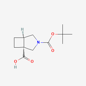 molecular formula C12H19NO4 B1654209 rel-(1R,5R)-3-(tert-Butoxycarbonyl)-3-azabicyclo[3.2.0]heptane-1-carboxylic acid CAS No. 2140264-94-2