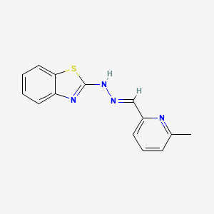 molecular formula C14H12N4S B1654238 N-[(E)-(6-Methylpyridin-2-yl)methylideneamino]-1,3-benzothiazol-2-amine CAS No. 21522-87-2