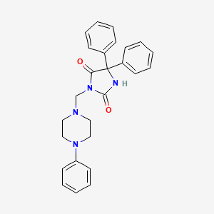 B1654245 Hydantoin, 5,5-diphenyl-3-((4-phenylpiperazinyl)methyl)- CAS No. 21598-65-2