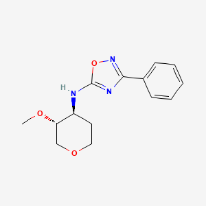 molecular formula C14H17N3O3 B1654297 N-[(3R,4S)-3-Methoxyoxan-4-yl]-3-phenyl-1,2,4-oxadiazol-5-amine CAS No. 2196360-00-4